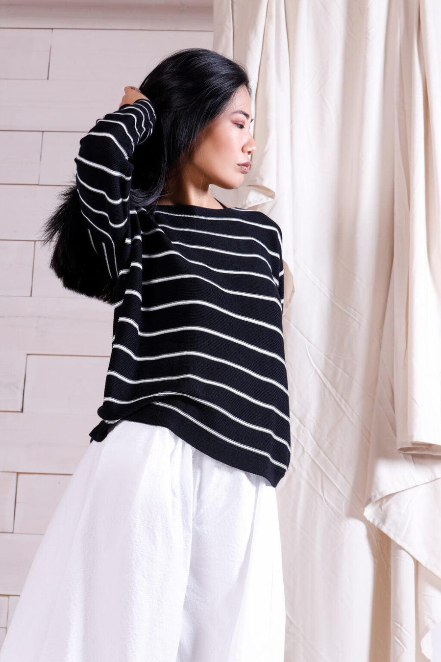 Striped longsleeves knit in Organic Cotton - Natyoural