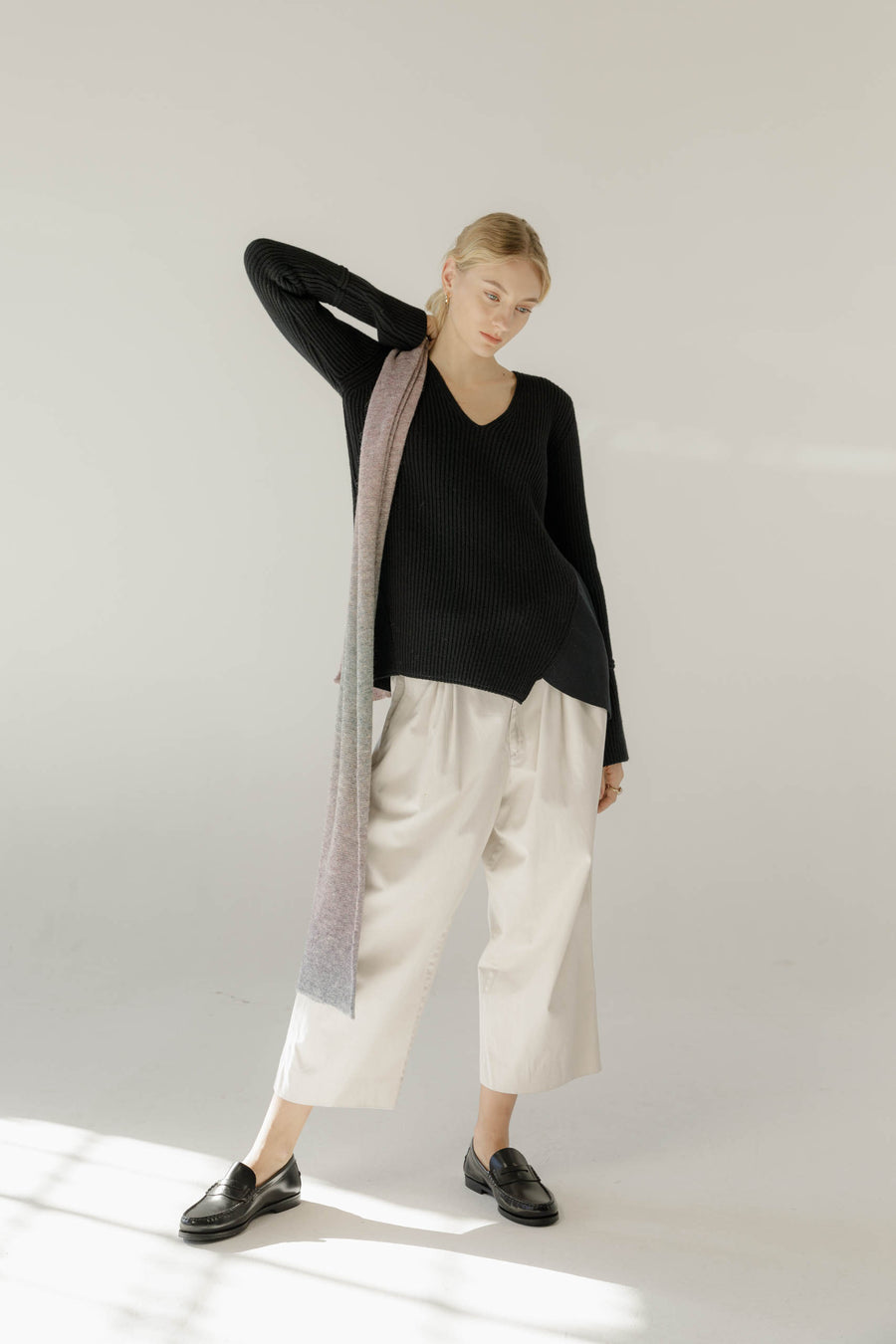 V-nech cardigan in Cotton and Cashmere