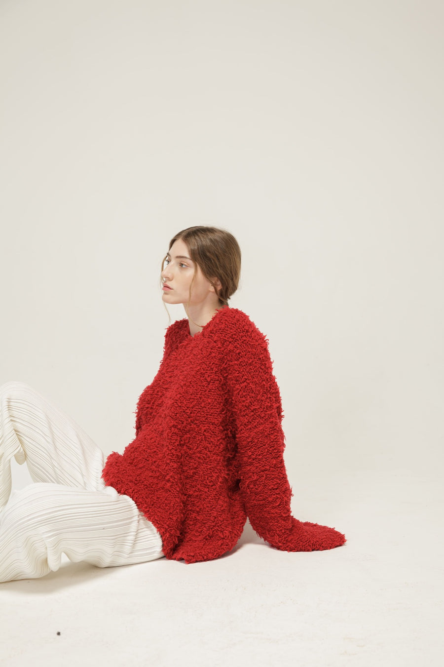 Vibrant Red Sweater - Natyoural