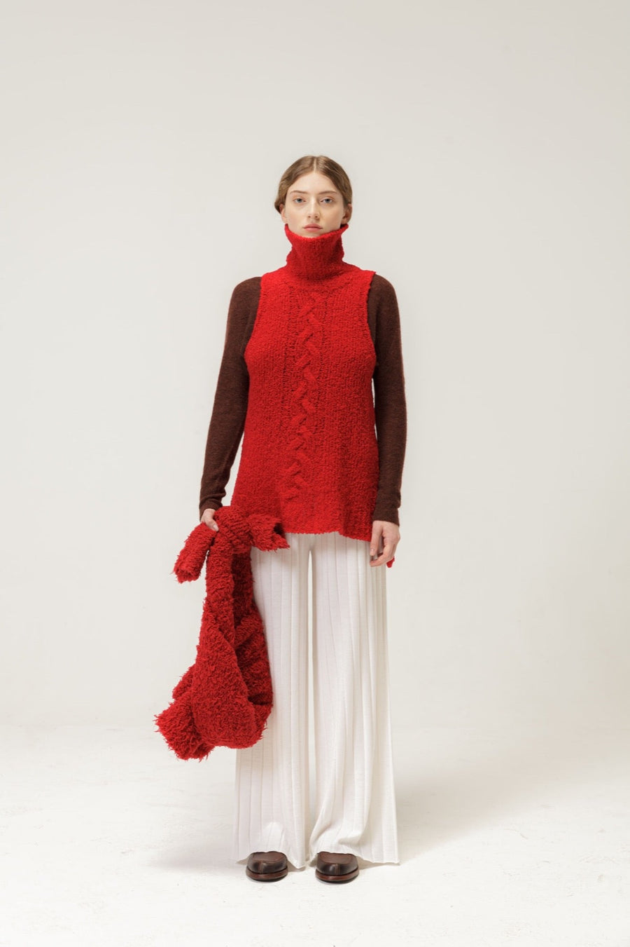 Vibrant red turtleneck sweater - Natyoural